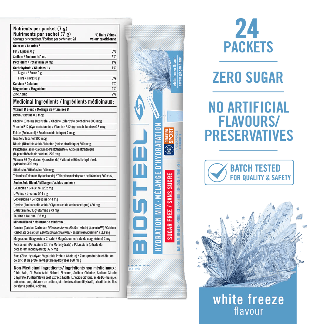 HYDRATION MIX / White Freeze - 24 Serving Packets
