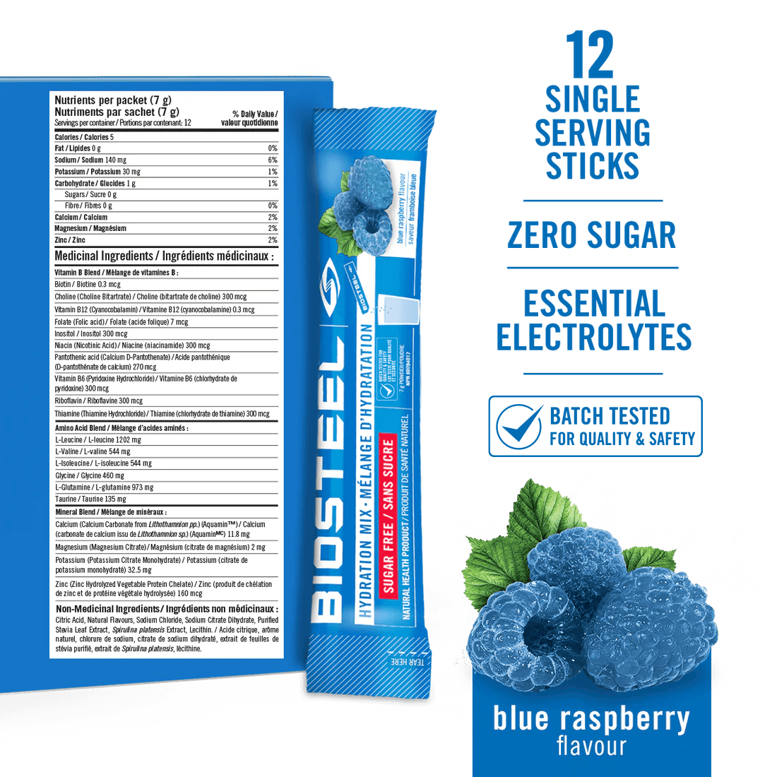 HYDRATION MIX / Blue Raspberry - 12 Servings – BioSteel – Canada
