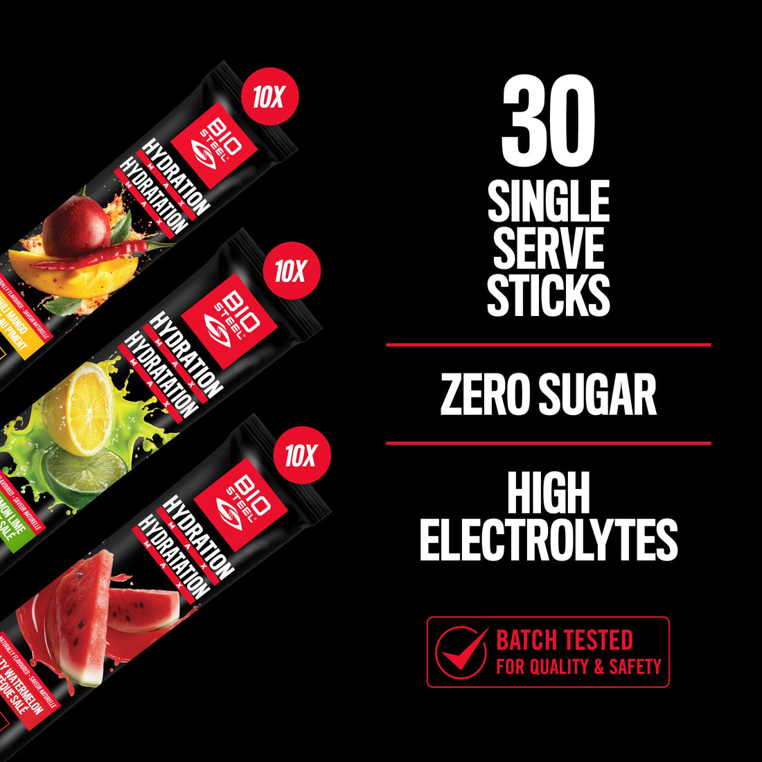 Hydration MAX / Variety Pack - 30 Packets (Salty Lemon Lime, Chili Mango, Salty Watermelon)